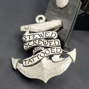 Vintage Mobtown Chicago  2002 Stewed, Screwed, and Tattooed Anchor Belt Buckle
